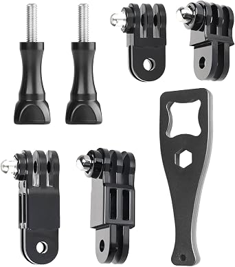 JINGCHEN Action Camera Extension Adapter Gopro Mount Extension Arm Helmet Mount Extension Accessories Screws Included Universal GoPro Camera and DJI Osmo Action Camera Accessories Simultaneous 3-way