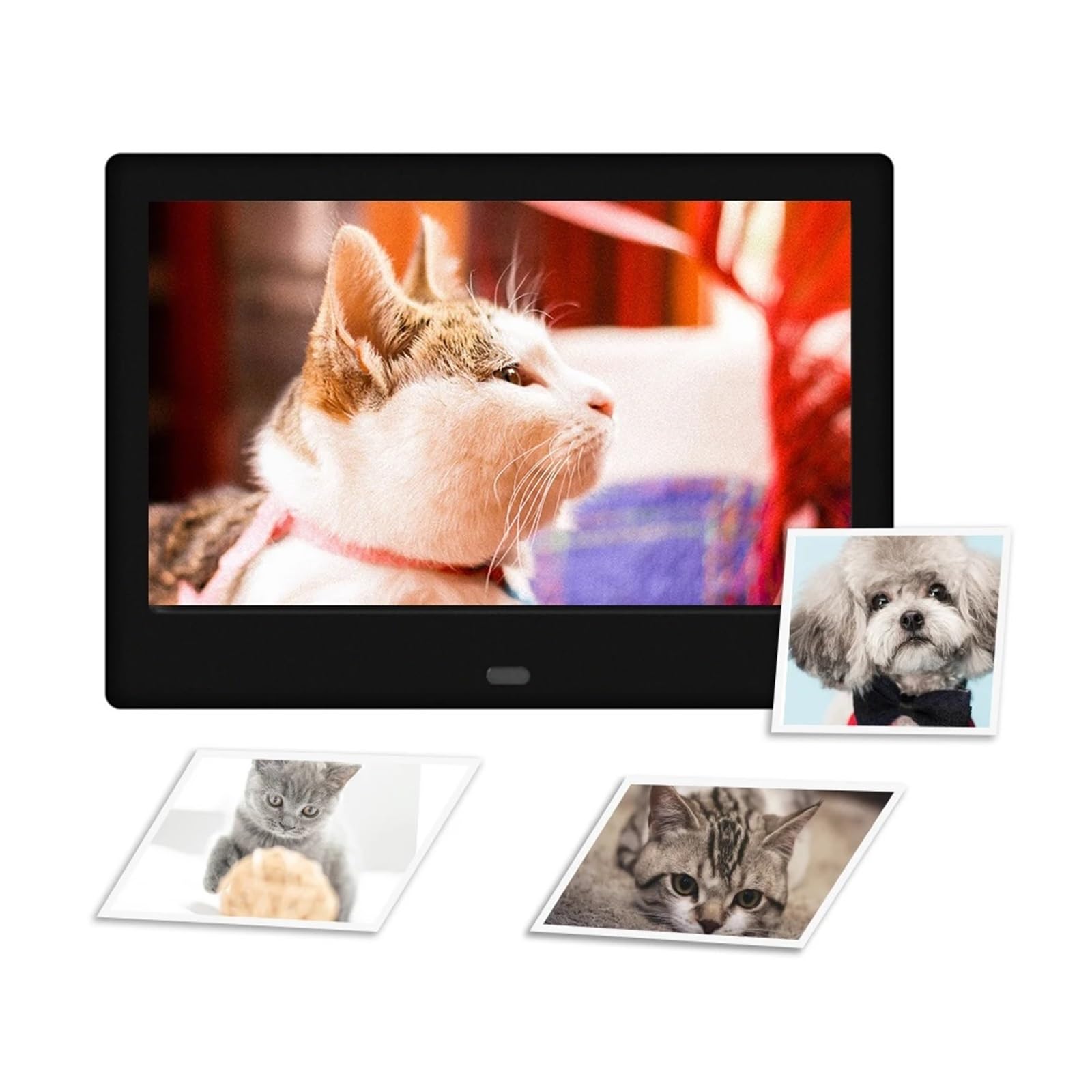 7-calowy Ekran LED Cyfrowa Ramka Na Zdjęcia Elektroniczna Obsługa Albumów Muzyka/wideo/zdjęcia Easy Share(1PC Black)