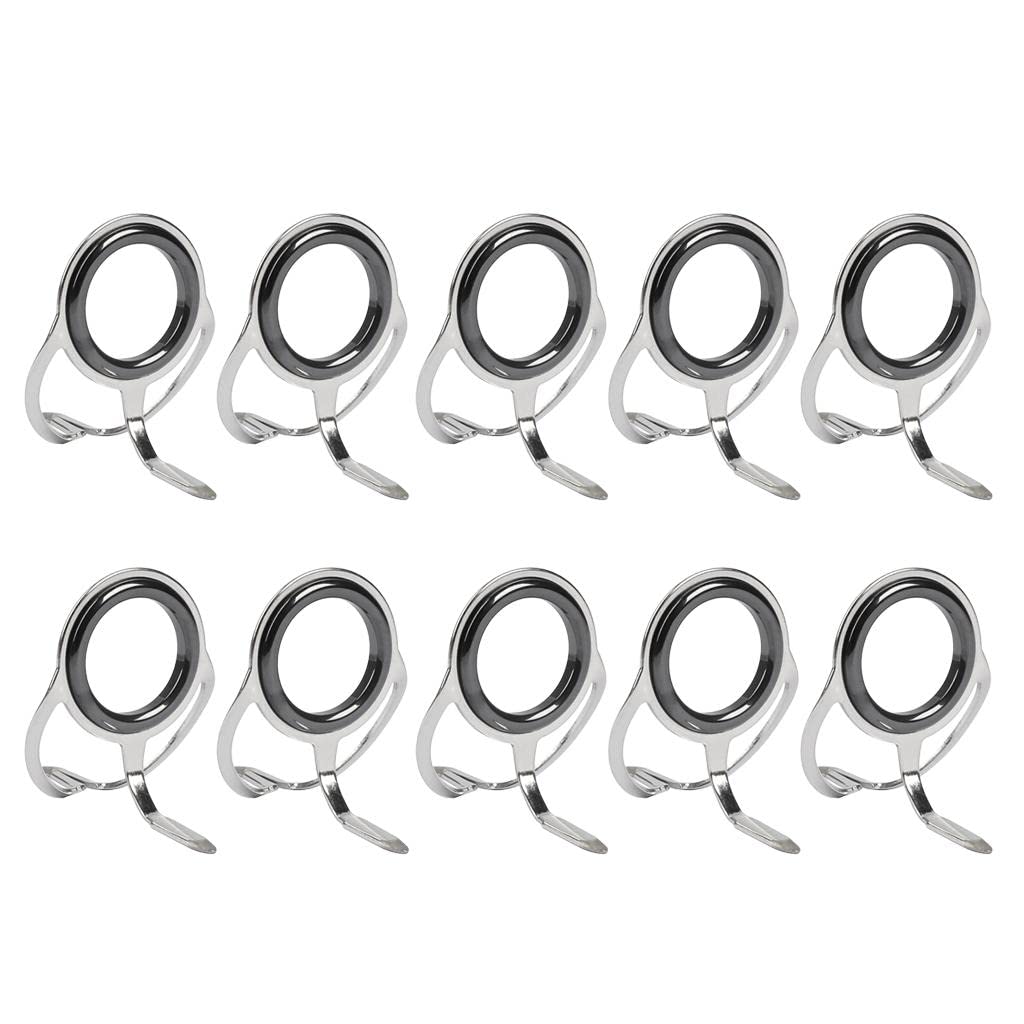 LOOM TREE® 10pcs Ceramic Ring Fishing Rod Guide Tangle Free Stainless Steel Frame 8mm | 10 Pieces Fishing Rod Guides-image-45