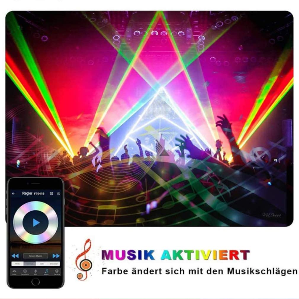 Tira Led RGB 5M, Luces Led Smart 5050 Control App Habitacion con Controlador WiFi Sincronizar Música 24 Teclas Control Remoto RF Luz De Ambiente para El Hogar Dormitorio Habitación TV Fiesta,20M