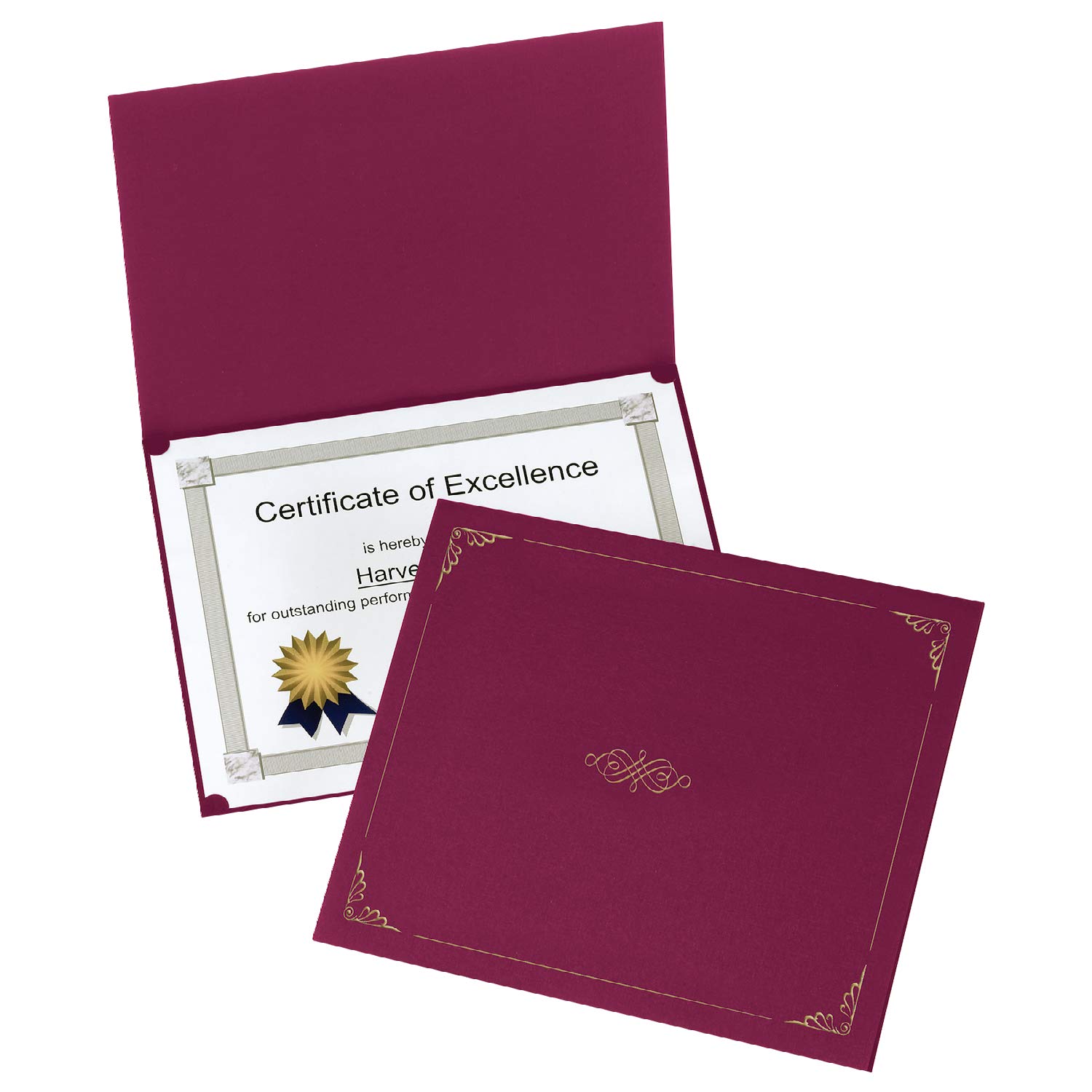 Oxford Certificate Holders, Burgundy Diploma Holders, Letter Size, 25 per Pack (299585)