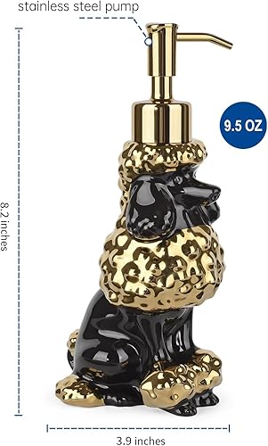Miniatura 3 de Jabón/loción/desinfectante de manos en forma de caniche, dispensador de bomba de acero inoxidable para amantes de los perros, regalos para mamá