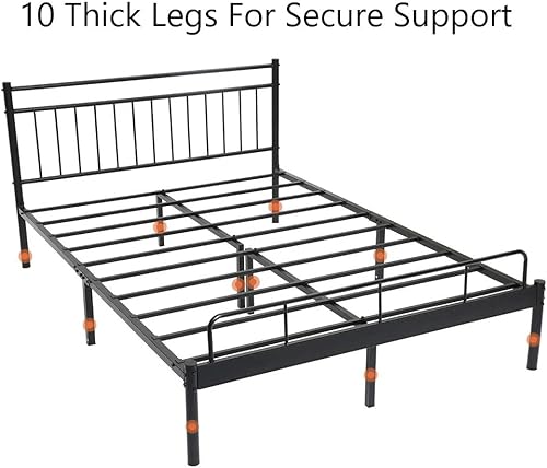 Miniatura 13 de Garden Elements Luna - Marco de cama moderno de metal con espacio de almacenamiento para niños, adolescentes, dormitorio, tamaño individual, color