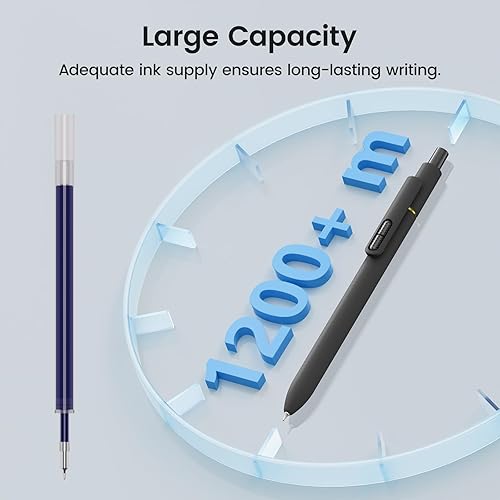 Miniatura 6 de Bolígrafos de gel azul, 16 bolígrafos de tinta azul de punta media de 0.028 in, escritura suave, bolígrafo retráctil de secado rápido para hombres y