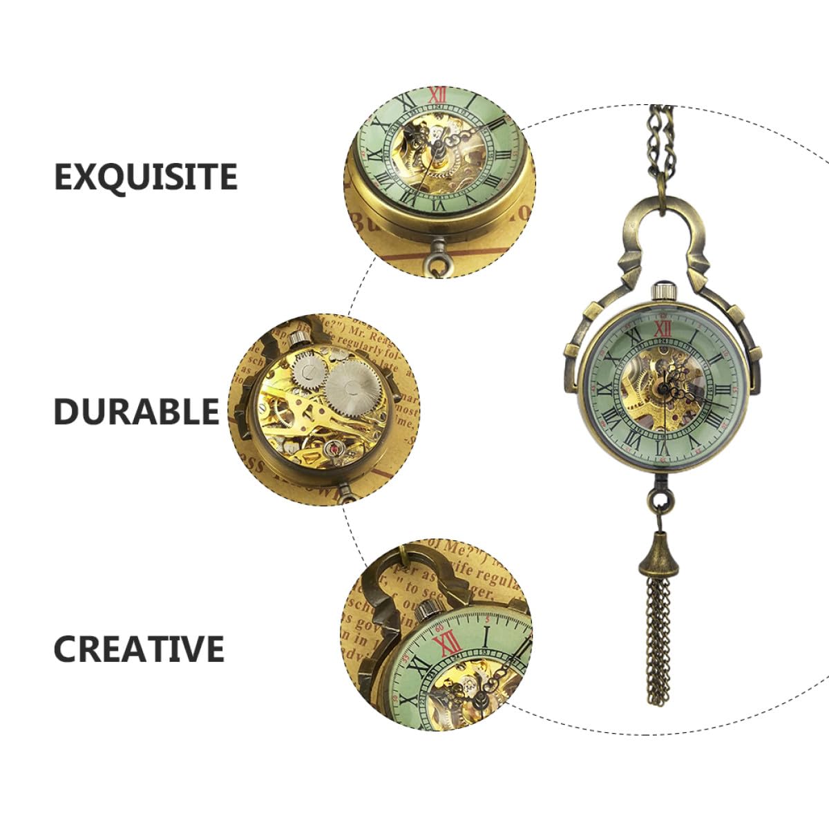 Retro Mechanische Taschenuhr Mit Kette Hohler Kugel Anhänger Aus Vintage Herren Uhr Für Arbeit Und Geschenk