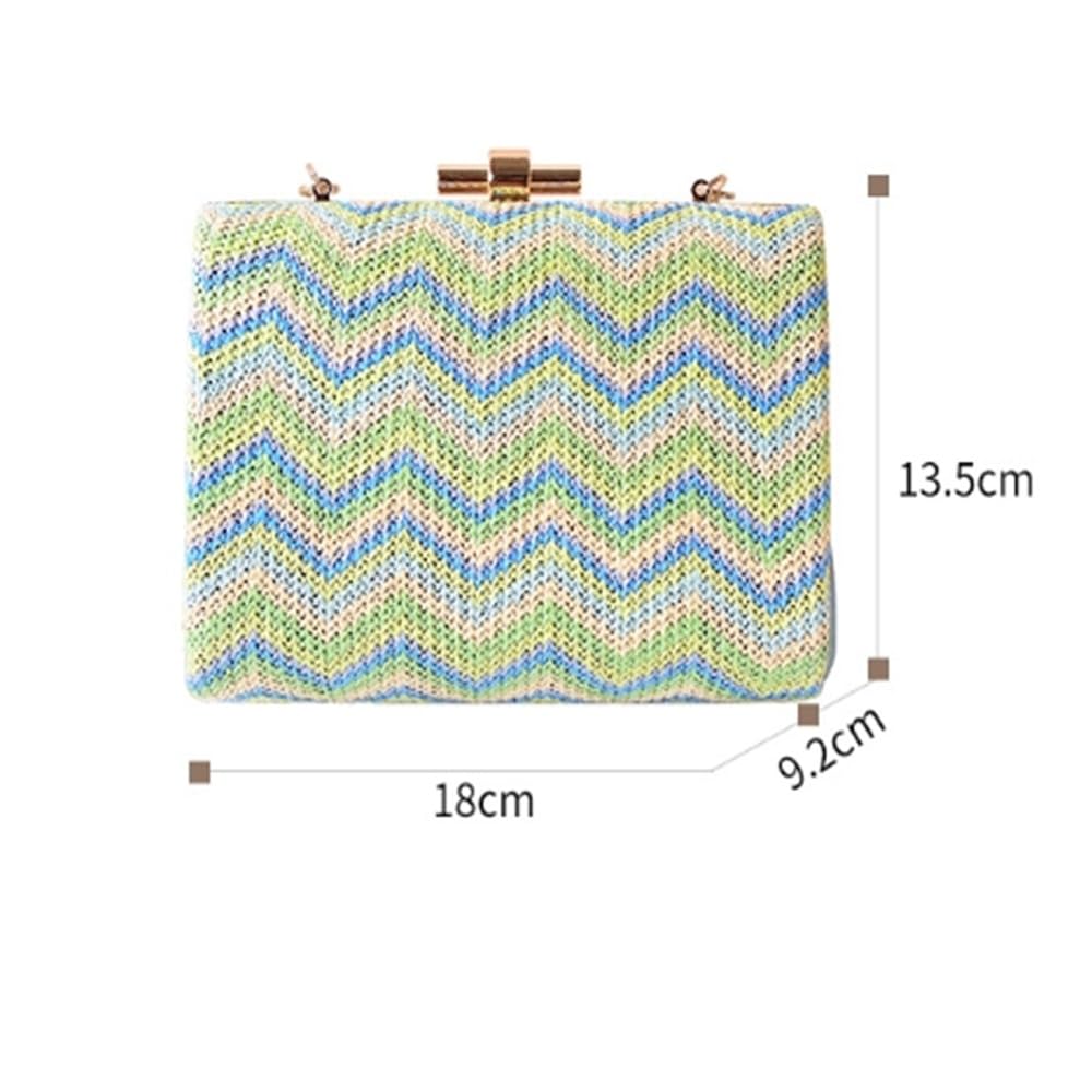 Bolso de Mano de Paja Bolso de mano cuadrado for mujer, bolso noche para Mujeres