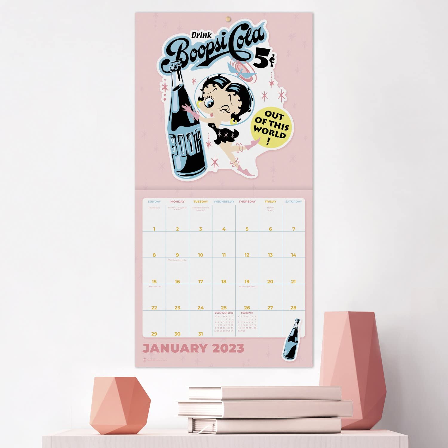 Amazon | 2023年 Betty Boop マンスリーウォールカレンダー 16ヶ月 12 