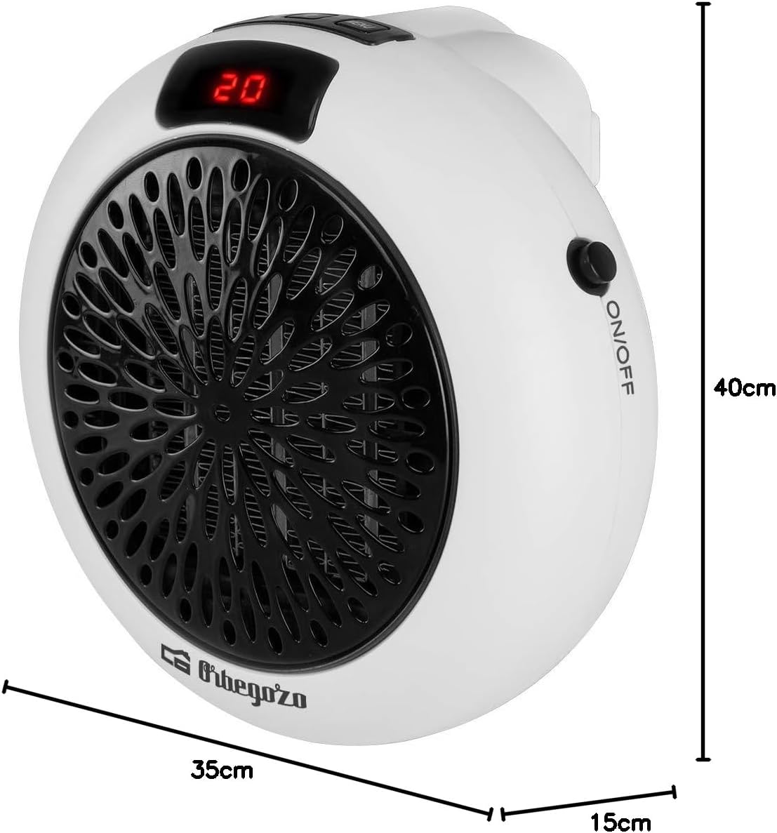 Dimensions of Orbegozo CR 4000 Mini Ceramic Plug-in Heater