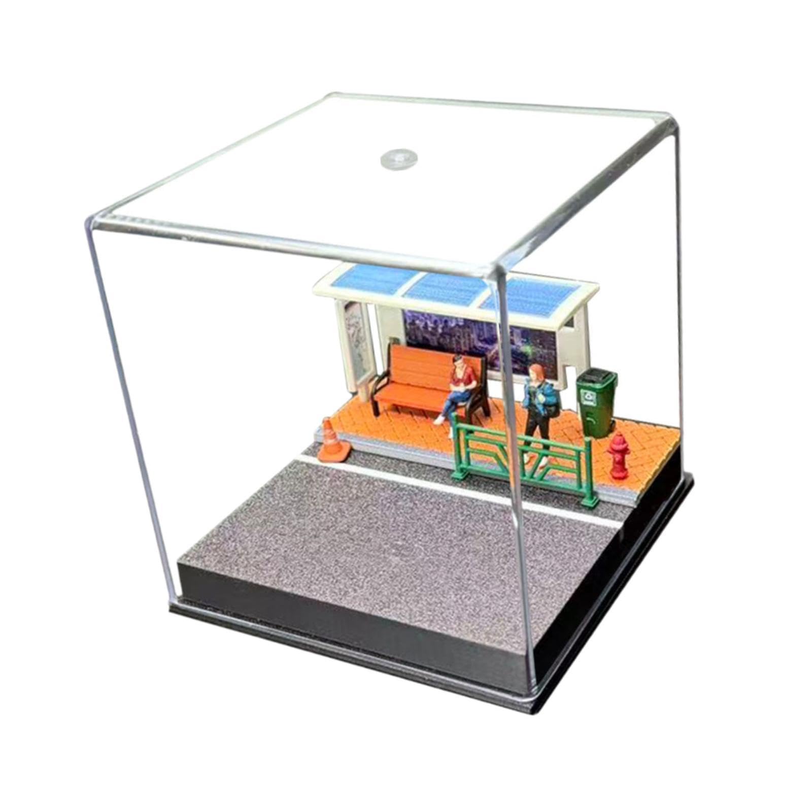 Vitrina de Garaje, Caja de Almacenamiento, Escena en Miniatura, Juguete, Garaje, Casa de Muñecas, Decoración, Modelo de Coche, Presentación, Cubierta