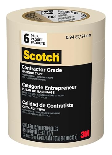 Miniatura 17 de Scotch Cinta de enmascarar grado contratista, 2.38 cm x 54.95 mts (0.94 pulgadas x 60.1 yardas) (540 yardas en total), 2020, 9 rollos