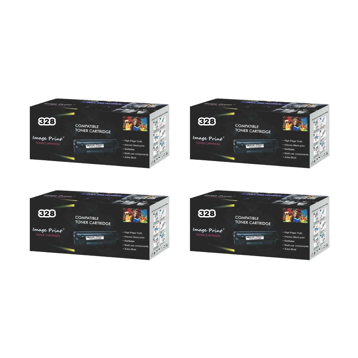 for Canon 328 for Canon CRG 328 Toner Cartridge Compatible for Canon MF4820d,MF4412,MF4410,MF4450,D550,MF4550d,MF4570dn,MF4580dn,MF4720w (Pack of 4)