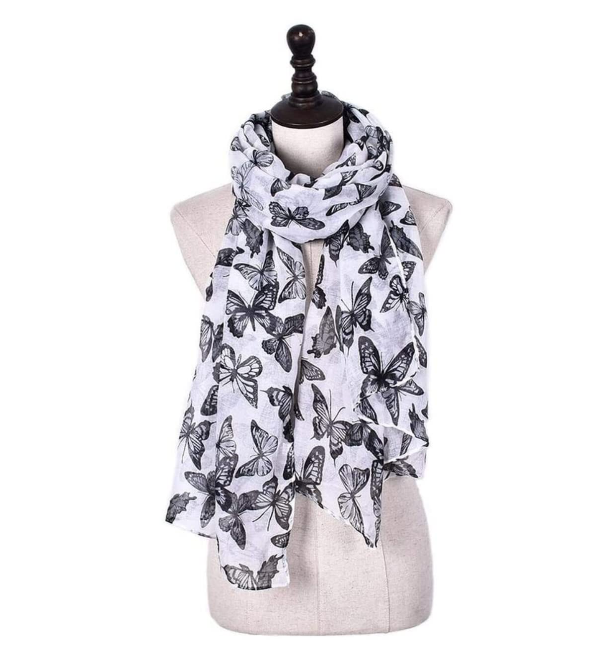 Bufanda Bufanda De Invierno Para Mujer, Chal Cálido, Protección Solar, Estampado De Mariposa, Regalo Chal bufanda