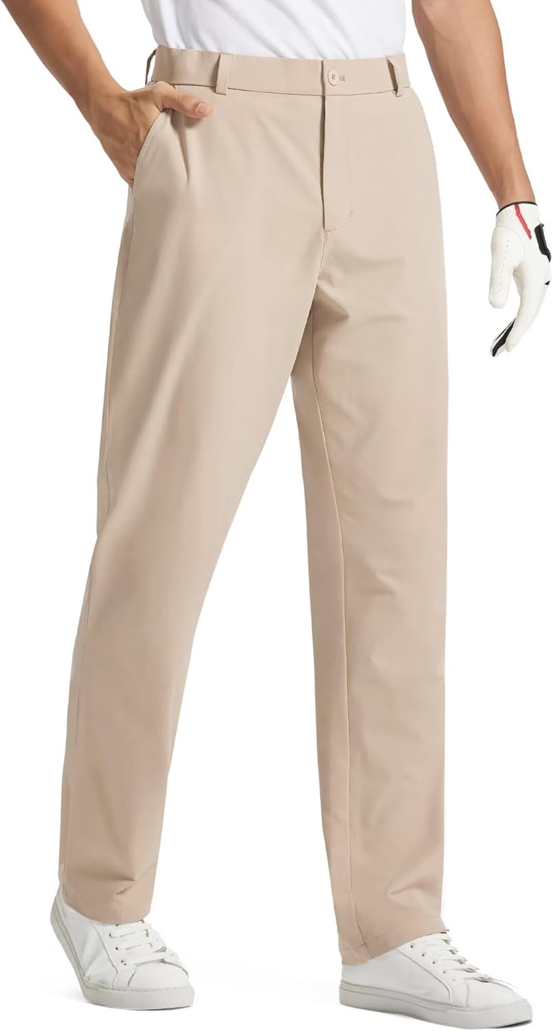 MoFiz Men's Golf Pants Quick Dry Stretch Dress Work Pants 30"/32"/34" Casual Comfy Lightweight Trousers with Pockets