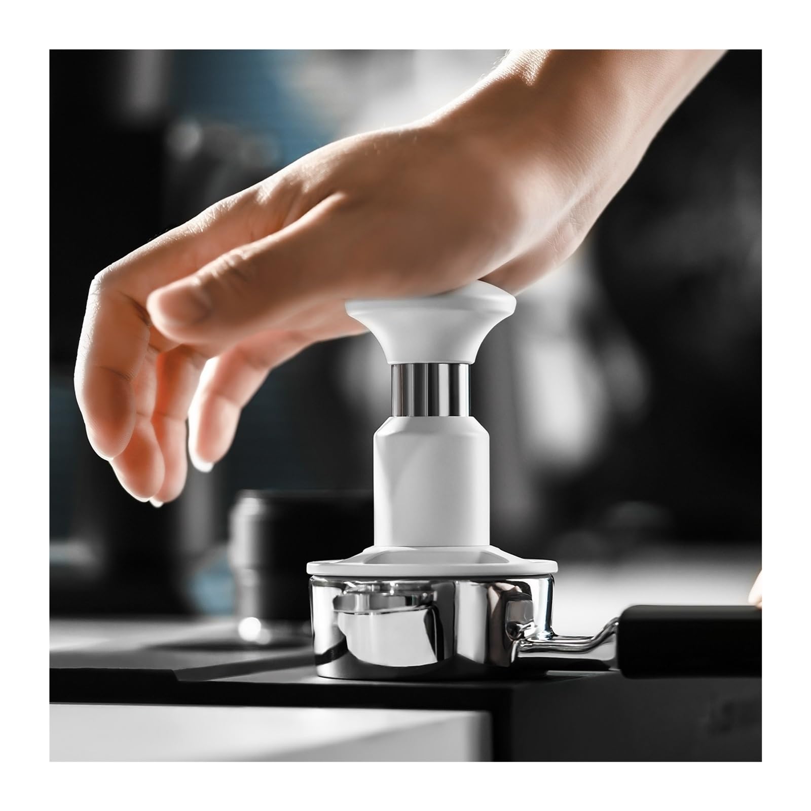 Tamper a impatto 4 molle Espresso 30 libbre di pressione(58.35mm Thread White)