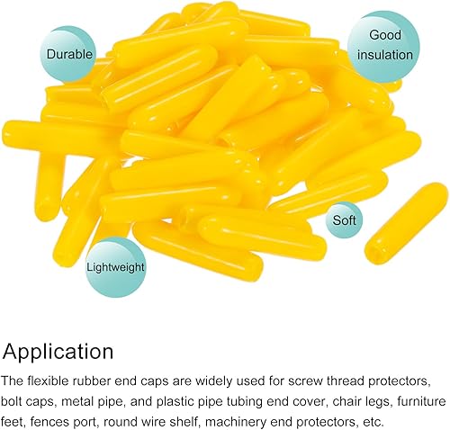 Miniatura 4 de MECCANIXITY 50 tapas de goma de 0.079 pulgadas (0.079 in), protector de rosca de tornillo de vinilo de PVC, tapas redondas para estantes de alambre