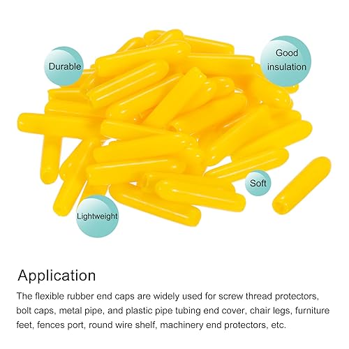 Miniatura 4 de MECCANIXITY 50 tapas de goma de 0.079 pulgadas (0.079 in), protector de rosca de tornillo de vinilo de PVC, tapas redondas para estantes de alambre