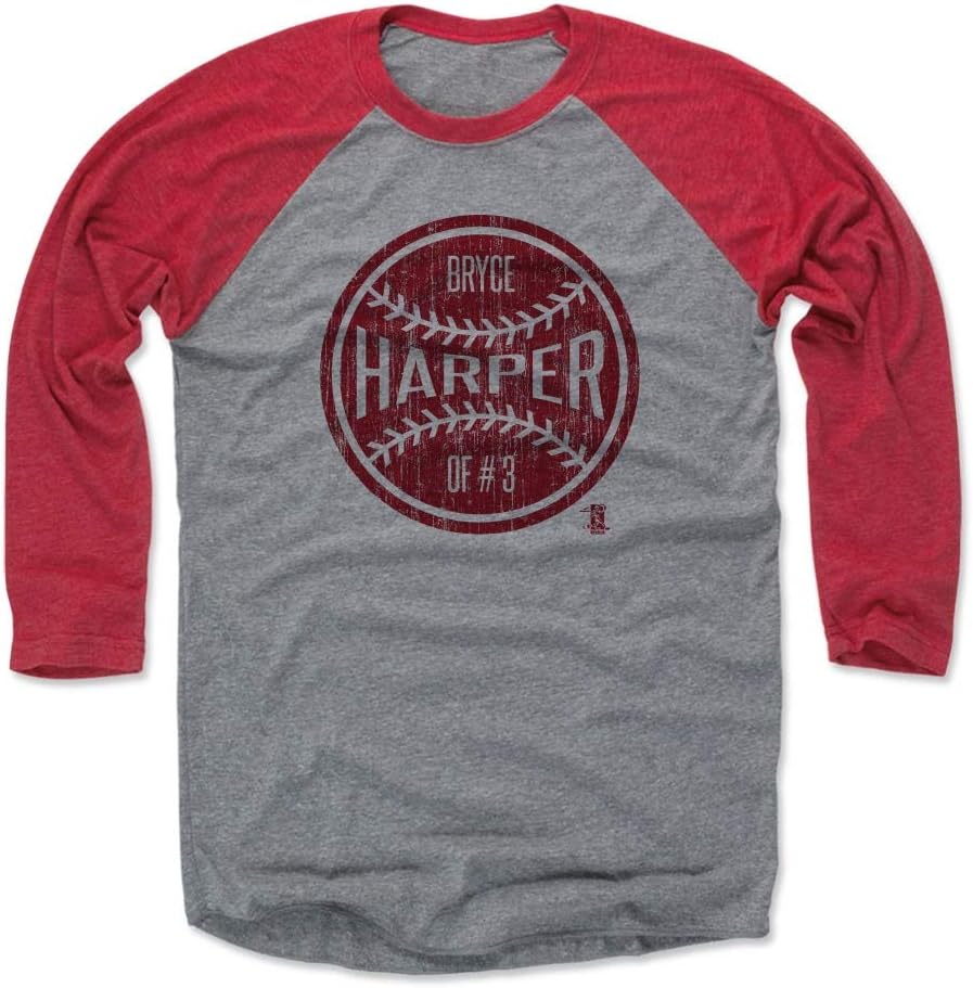 500 LEVEL Bryce Harper 3/4 Sleeve Raglan T-Shirt - Bryce Harper Philadelphia Ball