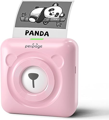 Miniatura 2 de PeriPage Mini impresora A6 (rosa) y papel térmico adhesivo colorido, impermeable, a prueba de aceite, a prueba de arañazos, libre de tóxicos y BPA,