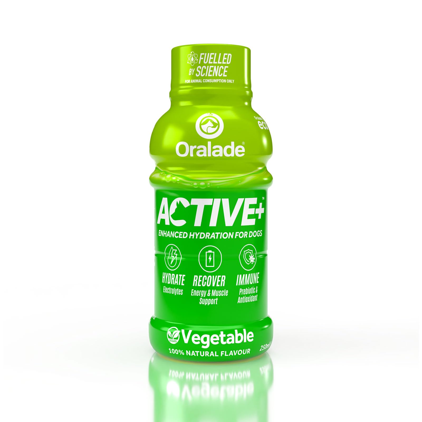Oralade - Active for Pets, 100% Vegetable Flavour - Advanced Electrolyte Drink - Glycine and L-carnitine for Muscle Strength and Recovery - Quick Absorbing Isotonic Formula - 250ml — image 1