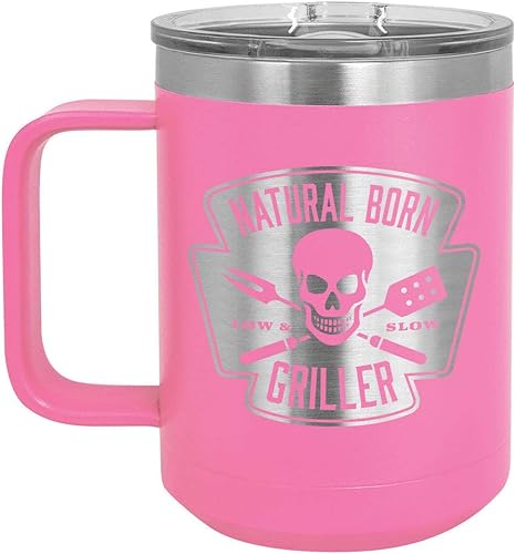 Miniatura 8 de Natural Born Griller RED Taza de café de 15 oz con tapa deslizante  Taza de café de viaje aislada  BBQ & Grilling Idea de regalo para hombres que lo