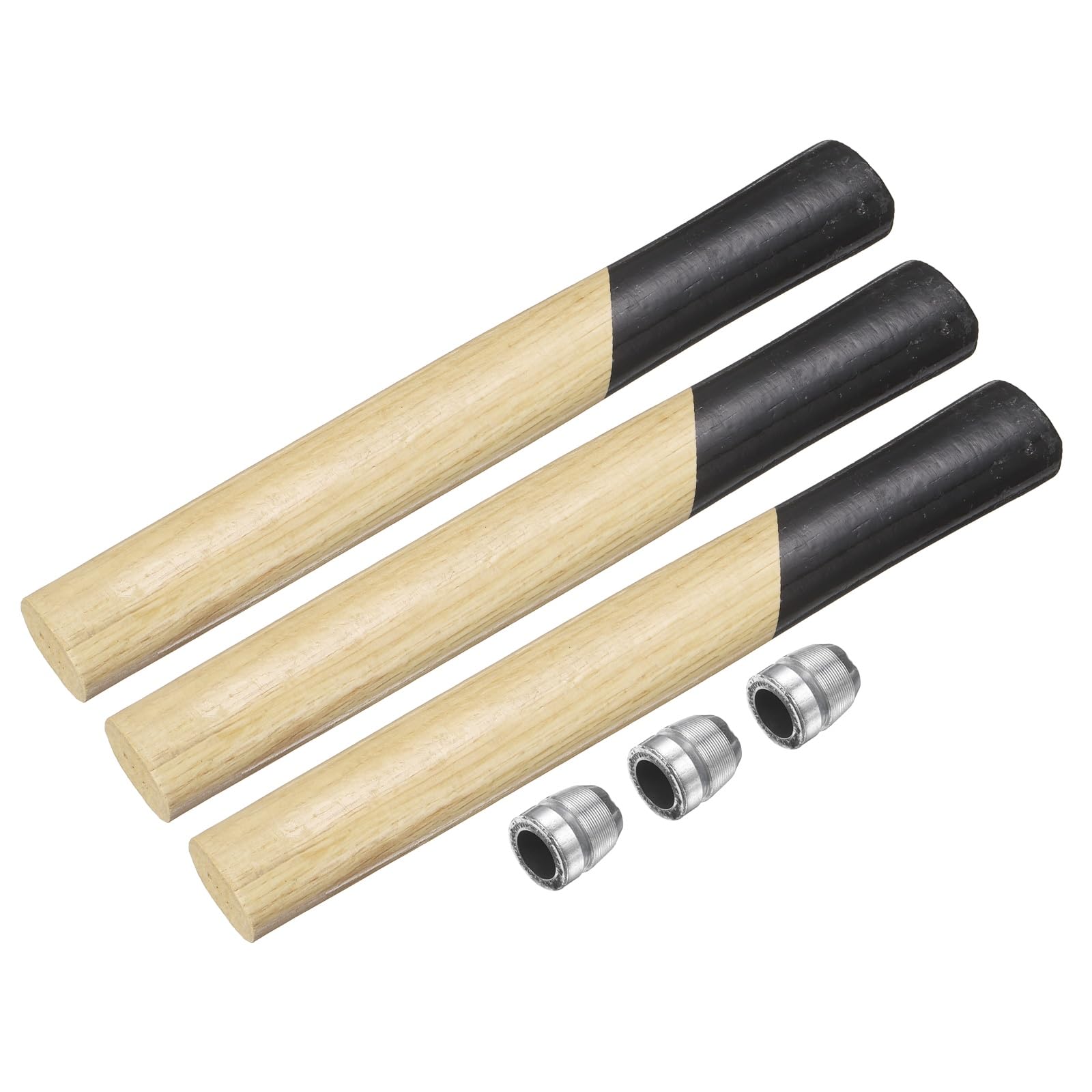 sourcing map 3pcs Wood Sledge Hammer Handle 11.4" Hammer Wooden Replacement Handles with Round Wedges for 4lb Round Octagonal Head Decking Framing Carpentry Construction DIY Sledge Axe Tools