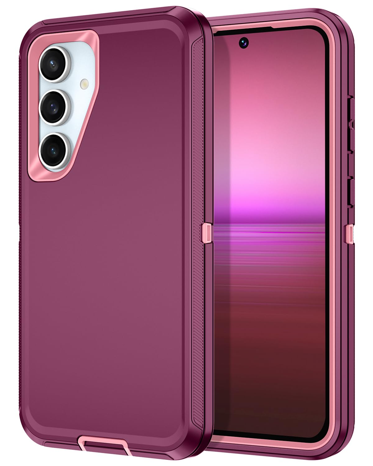 I-HONVA for Samsung Galaxy S24 FE 5G Case Shockproof Dust/Drop Proof 3-Layer Full Body Protection [Without Screen Protector] Rugged Heavy Duty Cover