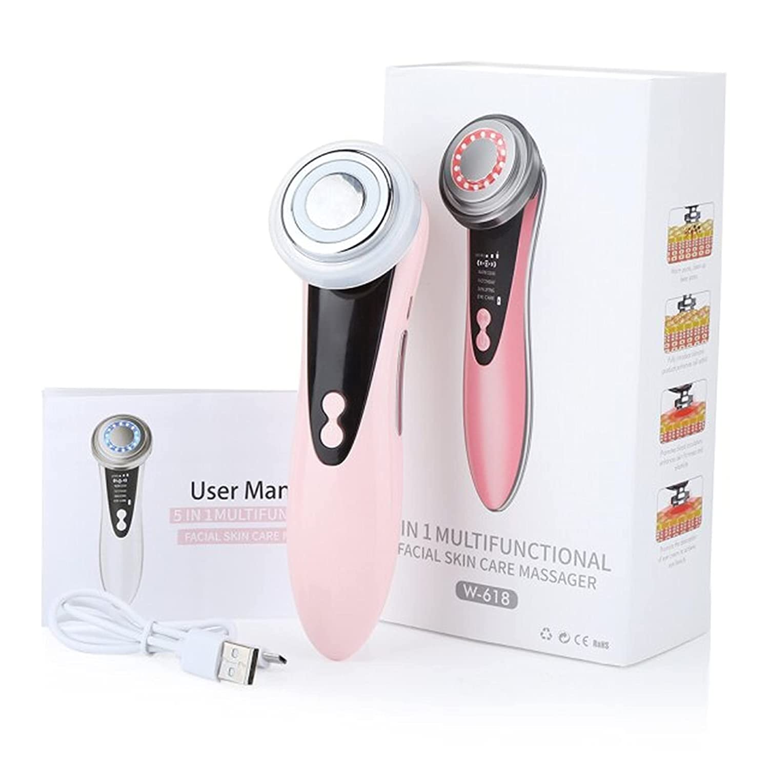 R A Products Ultrasound Face Lift Machine Led Light Therapy Ems Photon Face Body Massager For Skin Lifting, Wrinkle Remover and Facial Massage, Relaxation and Skin Tightening Tool-image-23