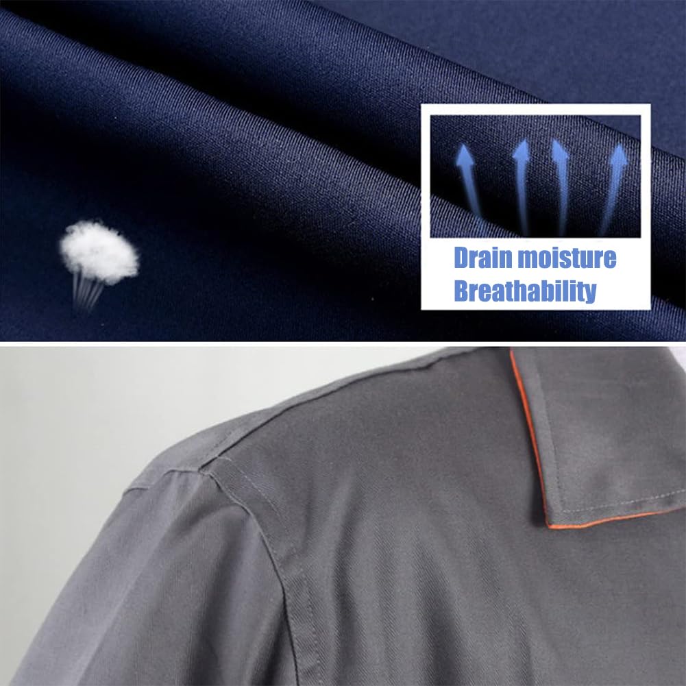 Overol de trabajo, uniformes, unisex, traje de soldadura con bolsillo, ropa protectora de seguridad para hombres y mujeres