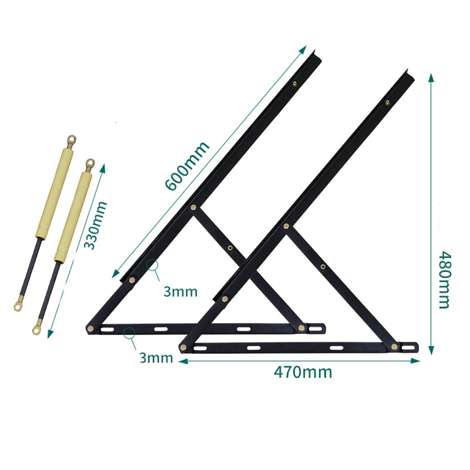 Elevador De Cama HidráUlico con Gas,Brazos HidráUlicos De Cama,Puente HidráUlico De Gas De Cama,Kit De Puntal De Resorte De Gas HidráUlico De Alta Resistencia,Hidraulico Canape