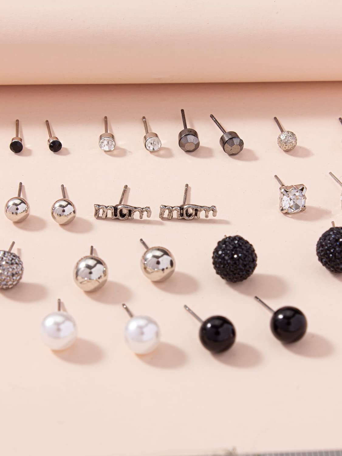30 Pairs Crystal Pearl Earrings Combo Set for Women