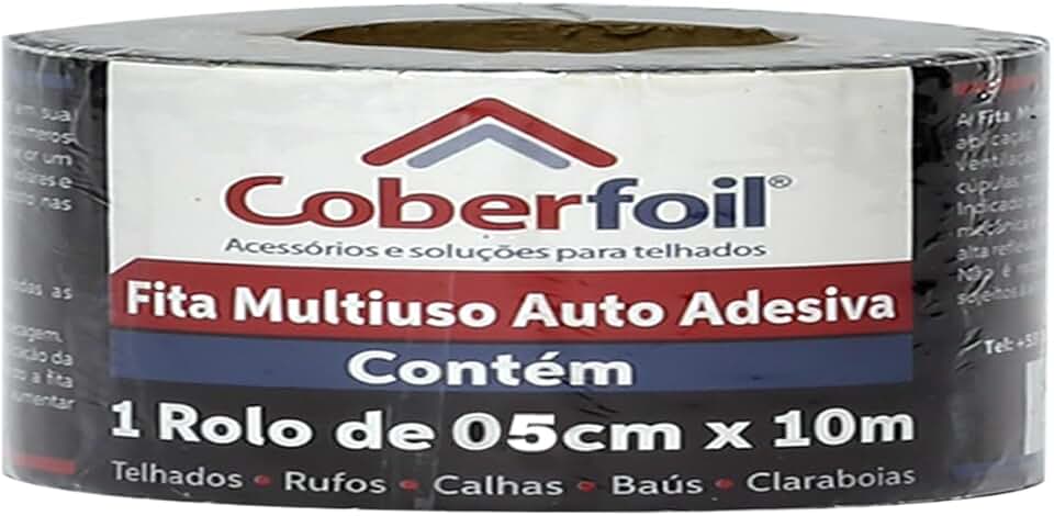 Manta Asfáltica Adesiva Multiuso Metalizada Várias Medidas Tamanhos Auto Colante Vedação para Telhados Calhas Rufos Alta Resistência e Durabilidade Vazamentos Vedação Refletiva Aluminizada Fita (5cm)