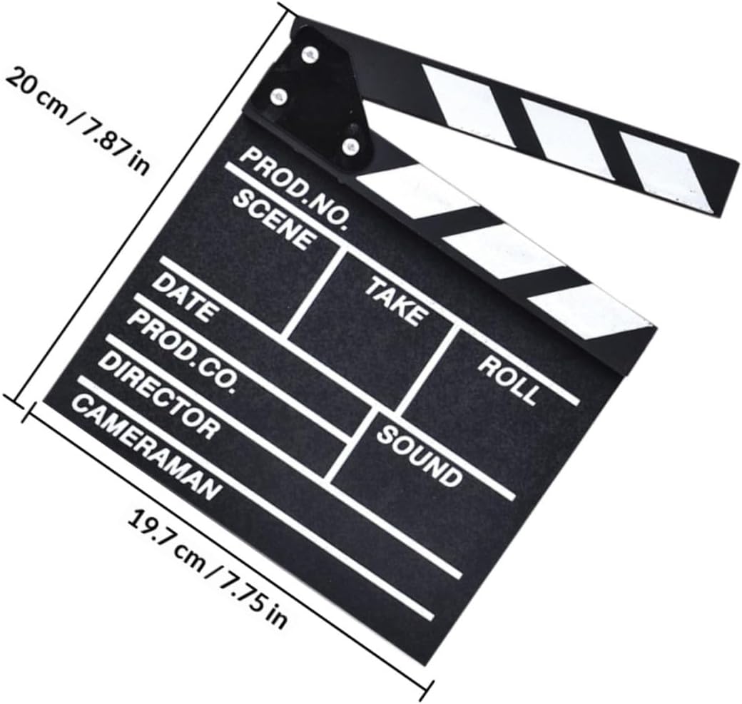 VOSAREA 1pc Black Wooden Film Clapboard Writable Board Filming Compact Photography Prop and Lightweight Design for Film and Home Studios