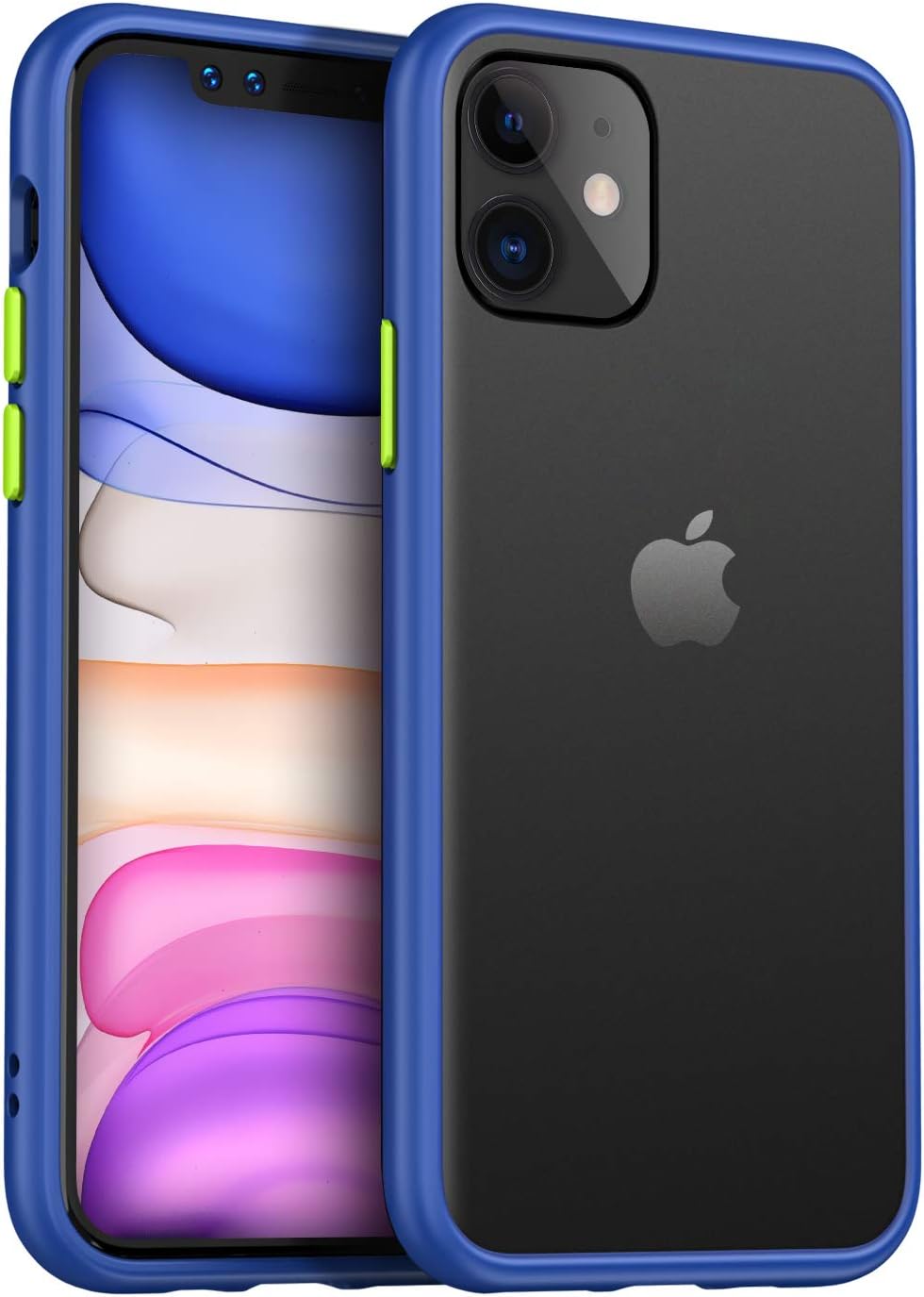 MKOAWA Compatible with iPhone 11 Case, Translucent Matte Shockproof Protective Cover Case for Apple iPhone 11 6.1 inch - Blue