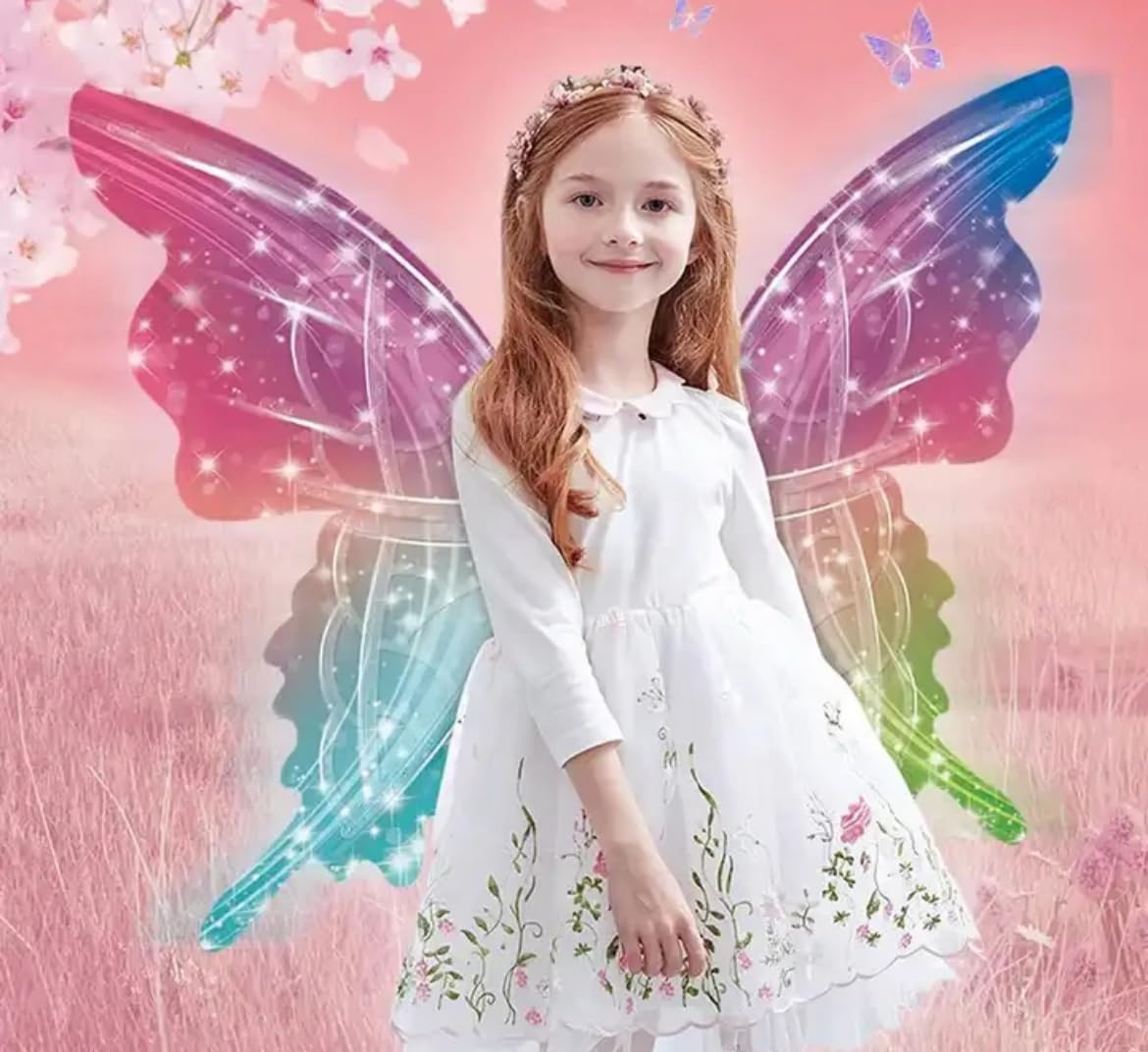 TOYARTSY Battery Operated LED Lights & Musical Fairy Butterfly Wearable Wings for Kids Age 3+: Fun and Magical Fairy Costume Accessory (B0D22NDJJQ) Amazon Price History, Amazon Price Tracker