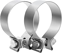Vista 9 de Abrazadera de escape de 2.25 pulgadas, abrazadera de banda de escape estrecha de 2 1/4 de acero inoxidable 304 (2 piezas)