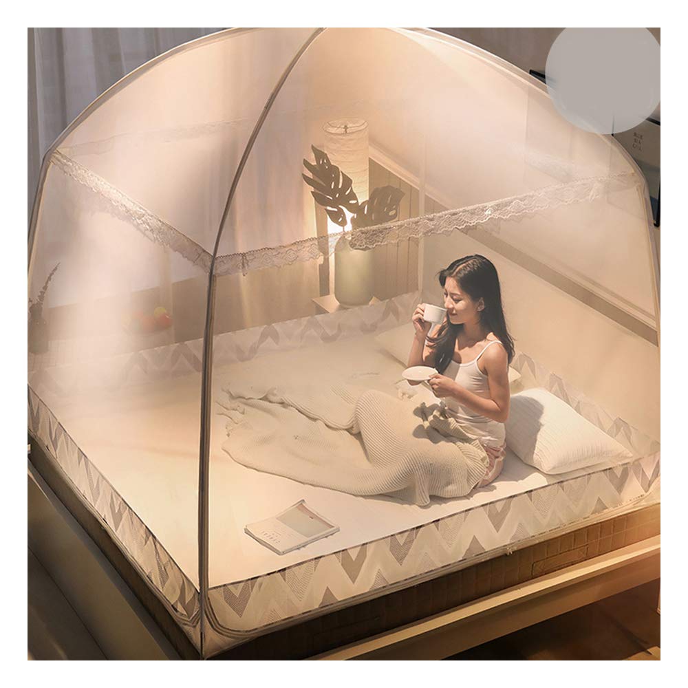 Moskitiera Pop-Up na łóżko, moskitiera z 3 wejściami i siatką końcową, szybka i łatwa instalacja, kompaktowa i lekka (5,2 x 2 m)