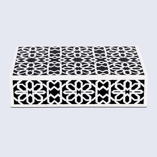 Miniatura 4 de Handicrafts Home - Caja decorativa y organizadora de madera, hecha a mano, con tapa, caja de recuerdo para decoración de hogar, joyas, accesorios y