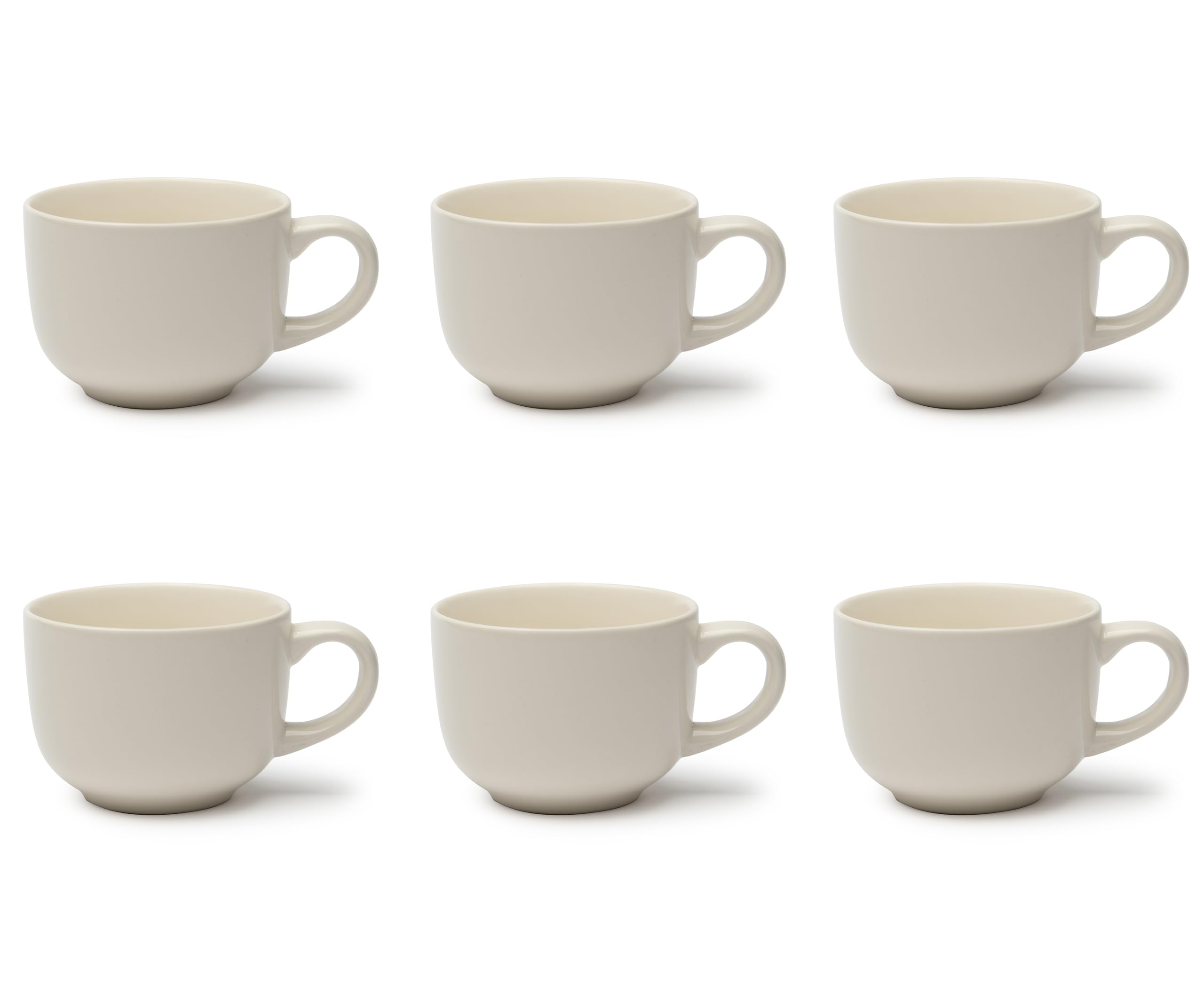 Excelsa Fashion White Set of 6 Jumbo White, Ceramic, Capacity 520 ml