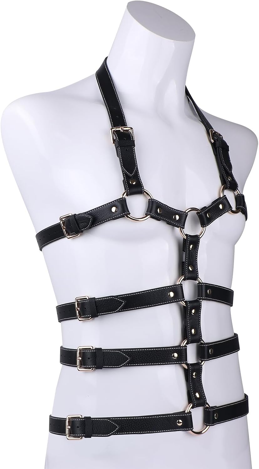 Leather Nipple Toy Bondage Sex Breast Restraints Kits, Adjutable Sexual Bondage Gear Adult Sex Toys for Men Couples