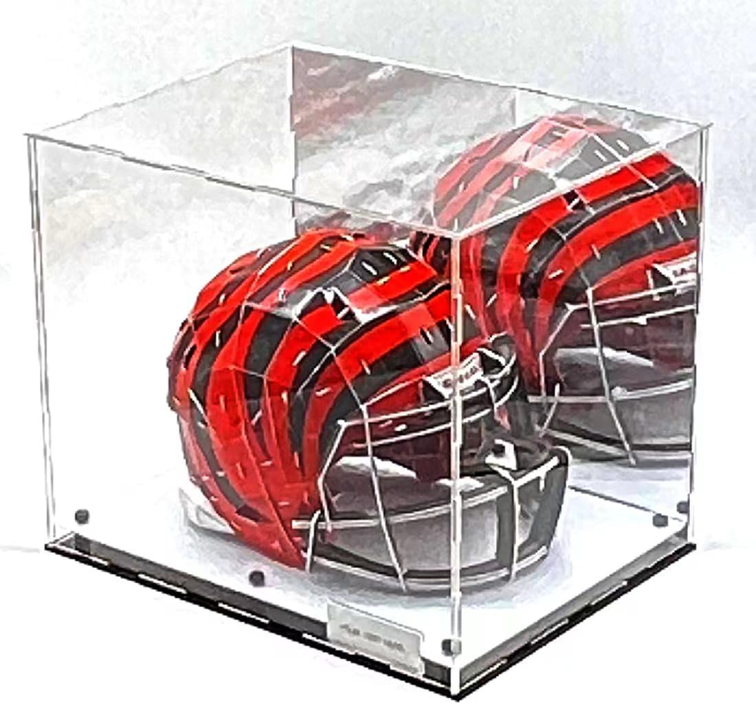 Football Helmet Acrylic Display Case Box White Marble