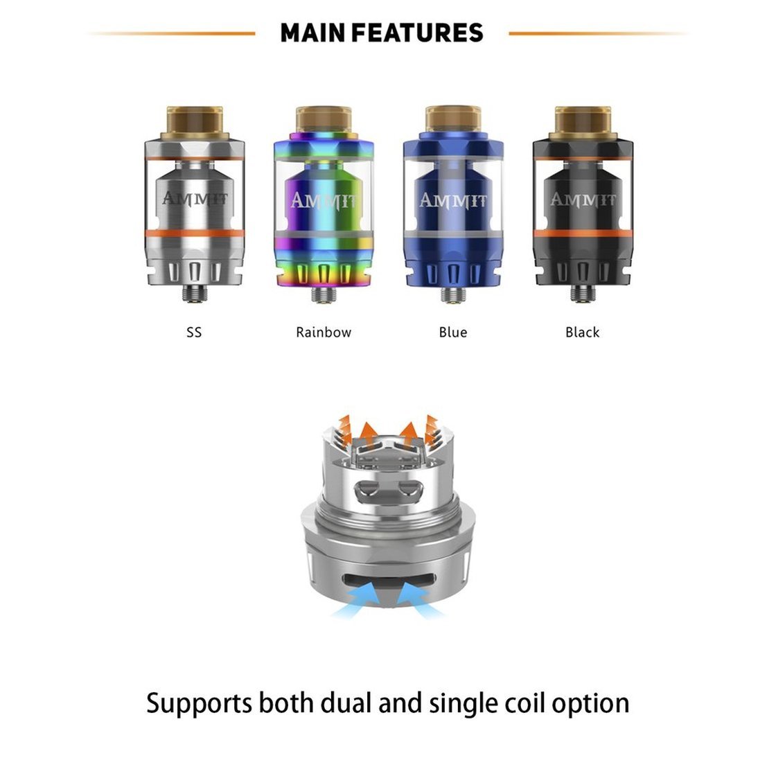 elfbar nachfüll pod läuft aus Ammit Dual Coil RTA - Silber | Verdampfer von GeekVape main image 0