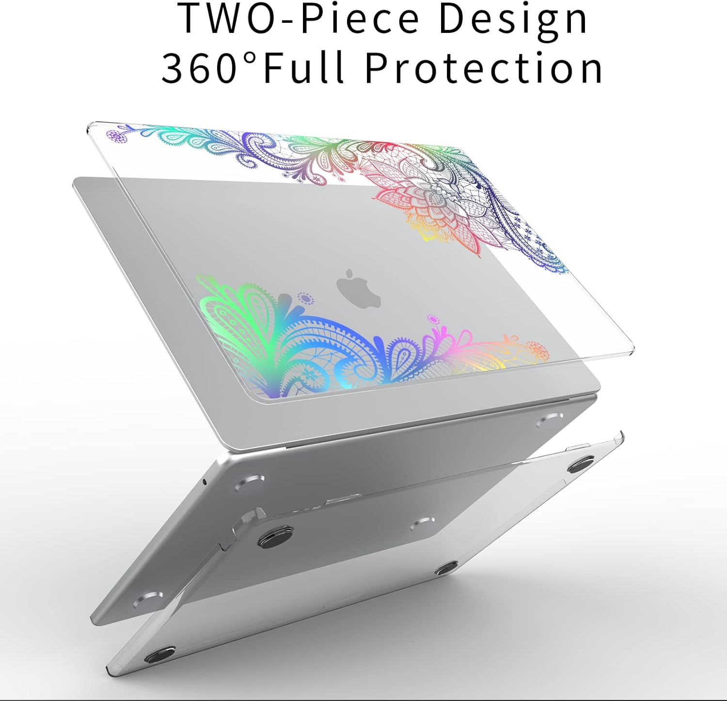 Frosted Case Suitable for New MacBook Air 13.6 inch (2022 Release Model: A2681 M2 Chip), Transparent Case & Keyboard Cover & Screen Protector, Transparent Glossy B2