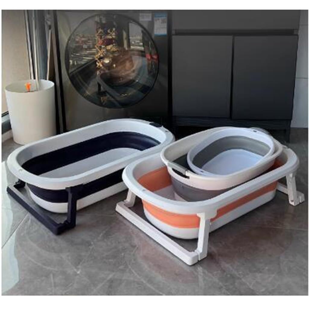 Vasca da bagno pieghevole per animali domestici con foro di scarico, lavabo portatile per cani e gatti, facile da riporre e pulire, ideale per fare il bagno a casa o all'aperto