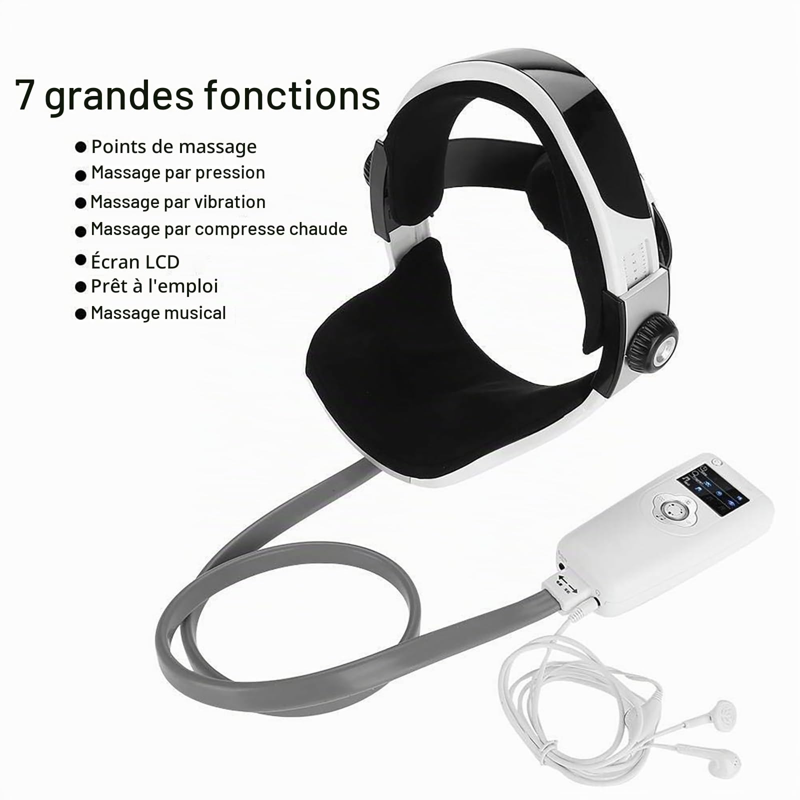 Casque de Massage du Cuir chevelu, intensité réglable, Points d'acupuncture, pour stimuler la Pousse des Cheveux, soulager Le Stress en Profondeur, Masseur électrique Portable