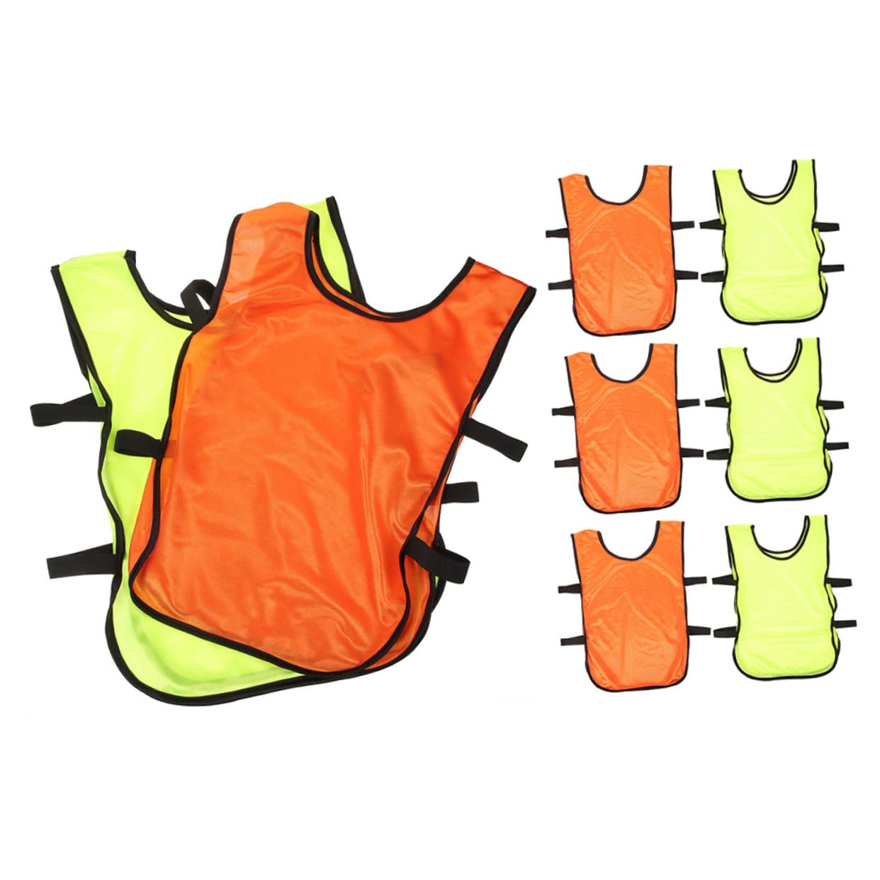 BRIGHTFUFU 8pcs Breathable Quick-drying Soccer Vests for Boys and Girls Comfortable Training Pinnies Fluorescent for Football Practice and Team Activities