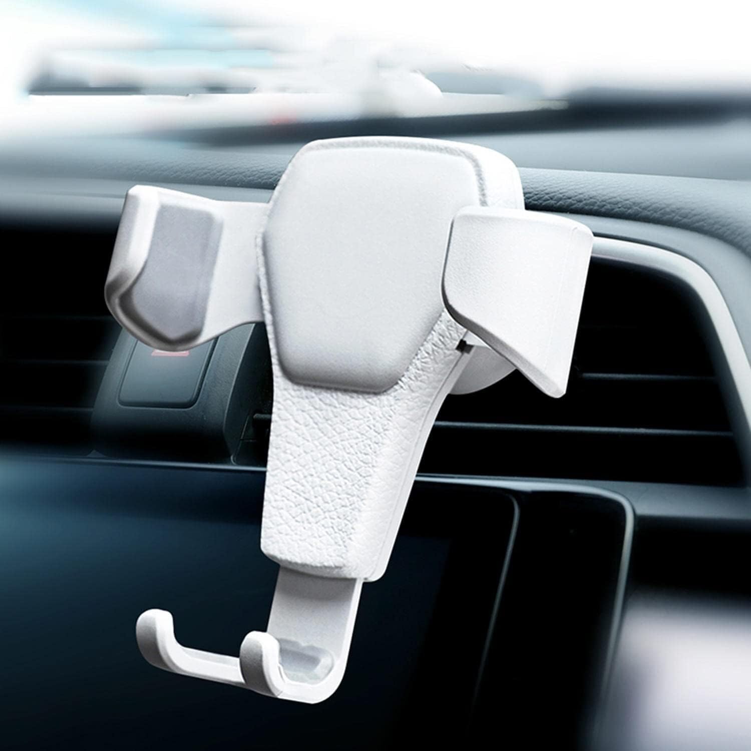 Soporte Móvil Soporte para Teléfono Celular para Automóvil Instalación De GPS Salida Aire para para Ventosa para Portátil para Coche(White)