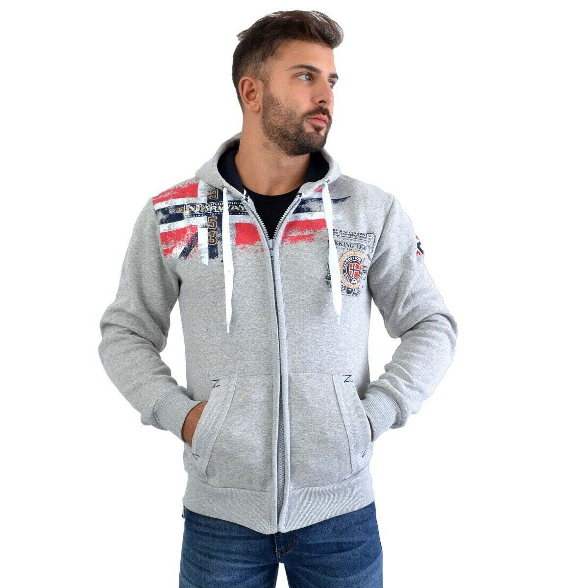 Geographical Norway - Sudadera con Capucha de muletón Totalmente Cremallera, para Hombre, Modelo Fespote