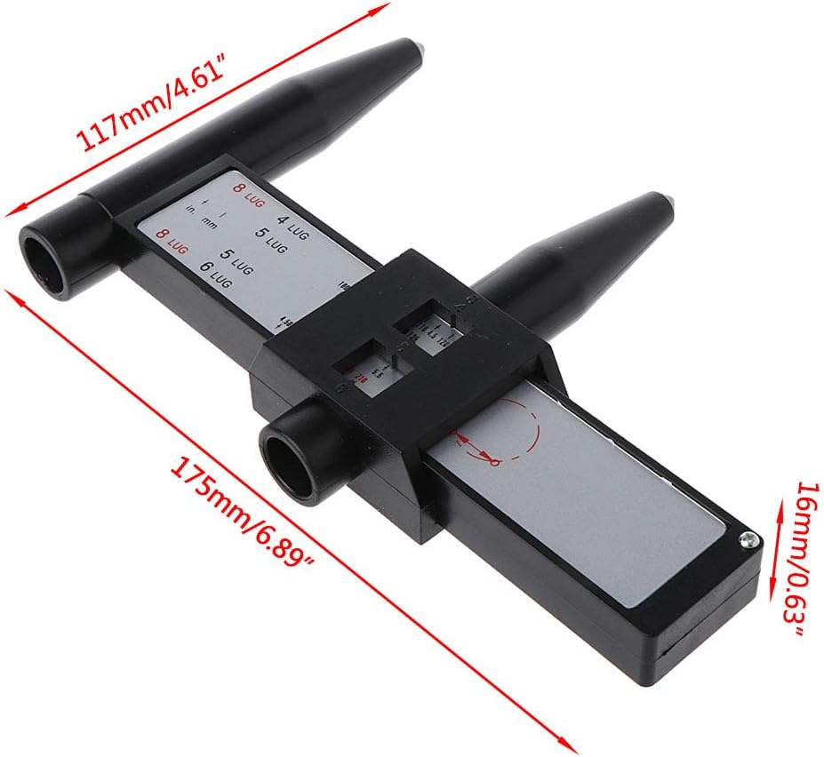 4 5 6 8 Holes Wheel for Rim Bolt Pattern Sliding Measuring Tool Gauge Ruler PCD Ruler Lugs Hub Measurement Hand to