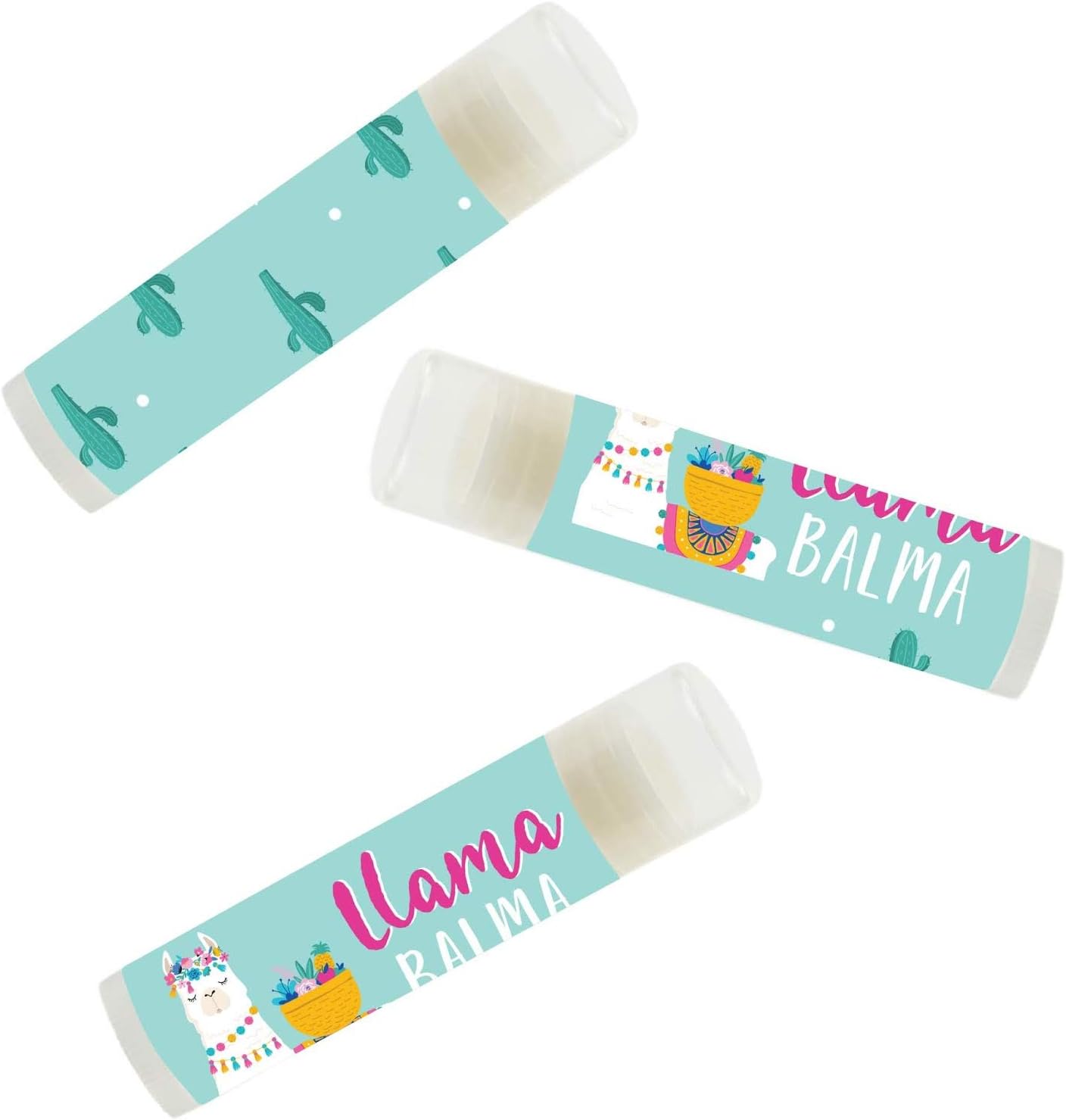 Andaz Press Llama and Cactus Party, Lip Balm Party Favors, Llama Balma, 12-Pack, Llama Alpaca Bohemian Themed Decor