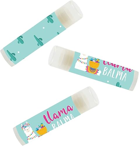 Vista 2 de Andaz Press Fiesta de llama y cactus, recuerdos de fiesta de bálsamo labial, bálsamo de llama, paquete de 12, decoración temática bohemia de llama